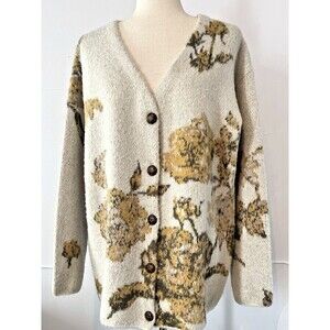 Woolrich womens oversized SUPER luxurious cardigan w/leather hatch buttons Small